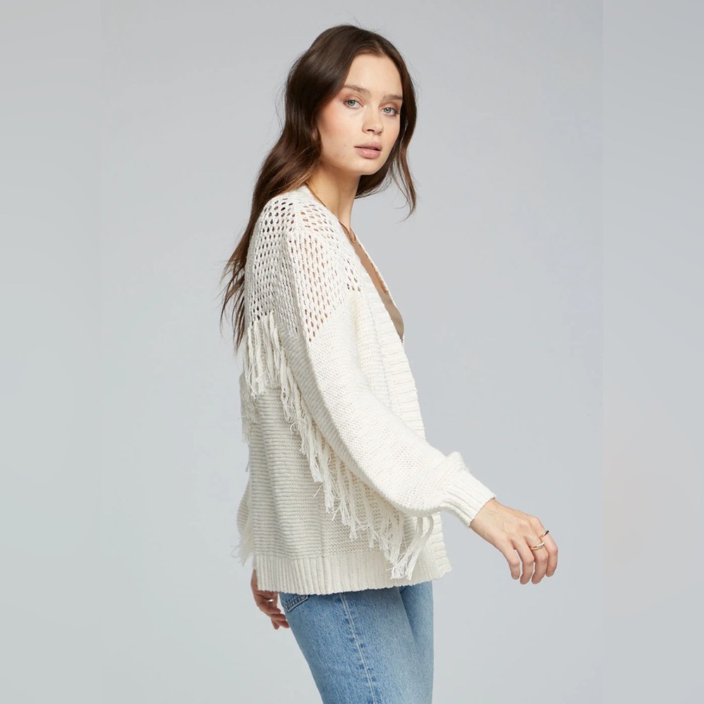 Saltwater LUXE Cream Fringe Cardigan